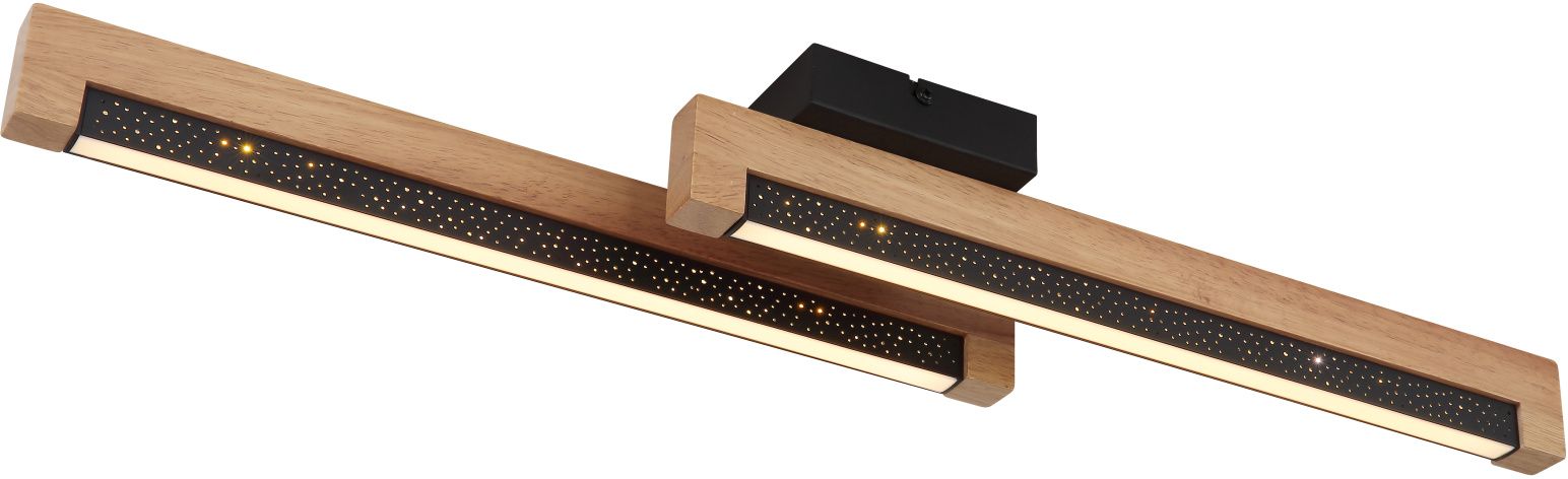 Darmowa Dostawa - Lampa podsufitowa 1x12 W czarna-drewno Globo Lighting Starla 67849D