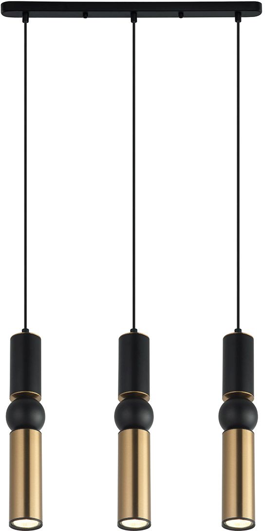 Darmowa Dostawa - Lampa wisząca 3x25 W czarna-brązowa Italux Isidora PND142903ABKBRO