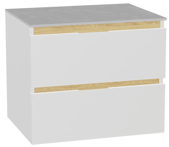 Darmowa Dostawa - Szafka z blatem 60x46.5x51.2 cm podumywalkowa wisząca biała-szara-dąb Excellent Tuto 2.0 MLEX2172K6001SJWHWH