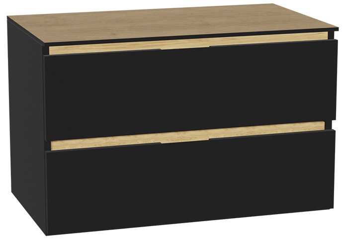 Darmowa Dostawa - Szafka z blatem 81x46.5x51.5 cm podumywalkowa wisząca czarna-dąb Excellent Tuto 2.0 MLEX2172K8001BLBKBK