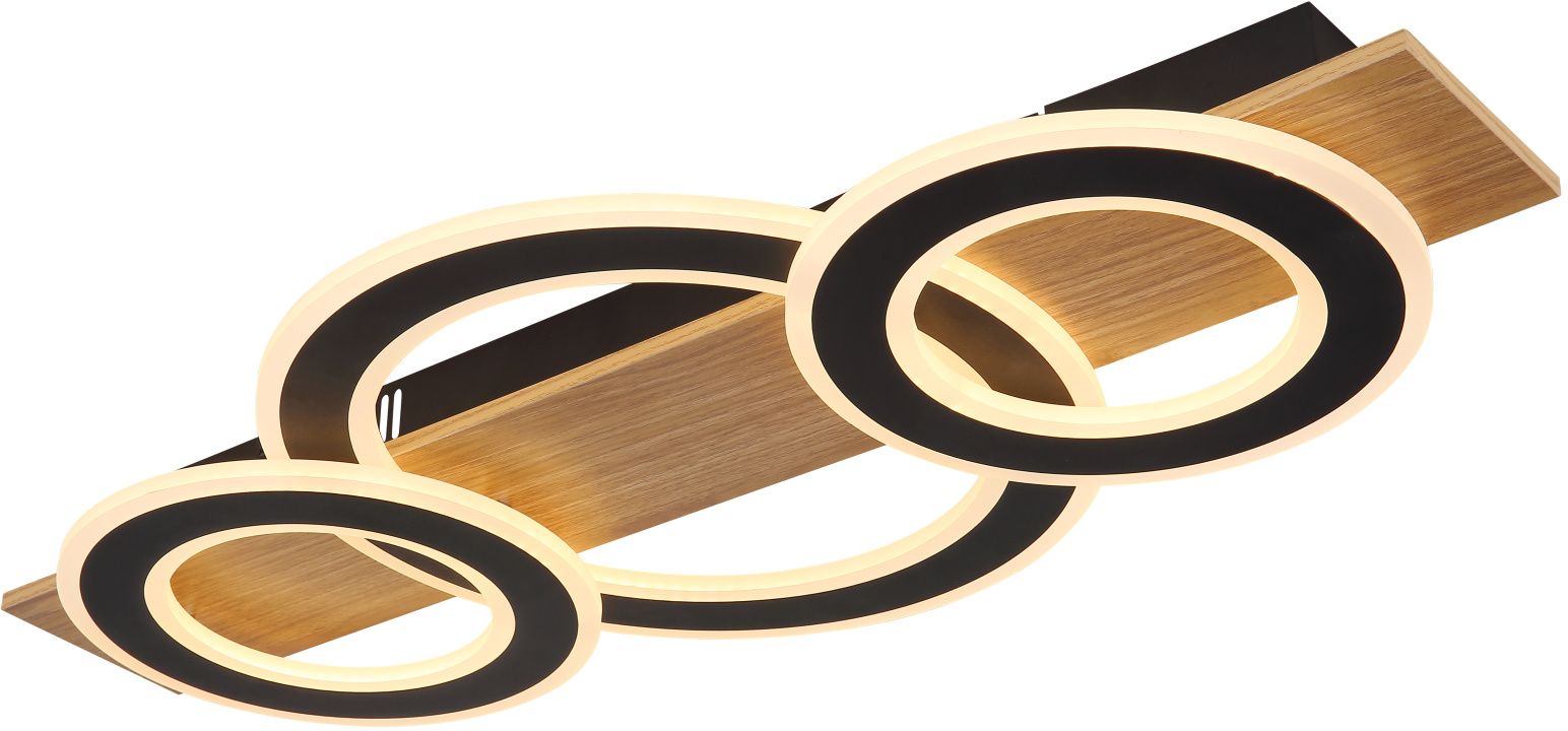 Darmowa Dostawa - Lampa podsufitowa 1x50 W biała-czarna-drewno Globo Lighting Jayden 4803850