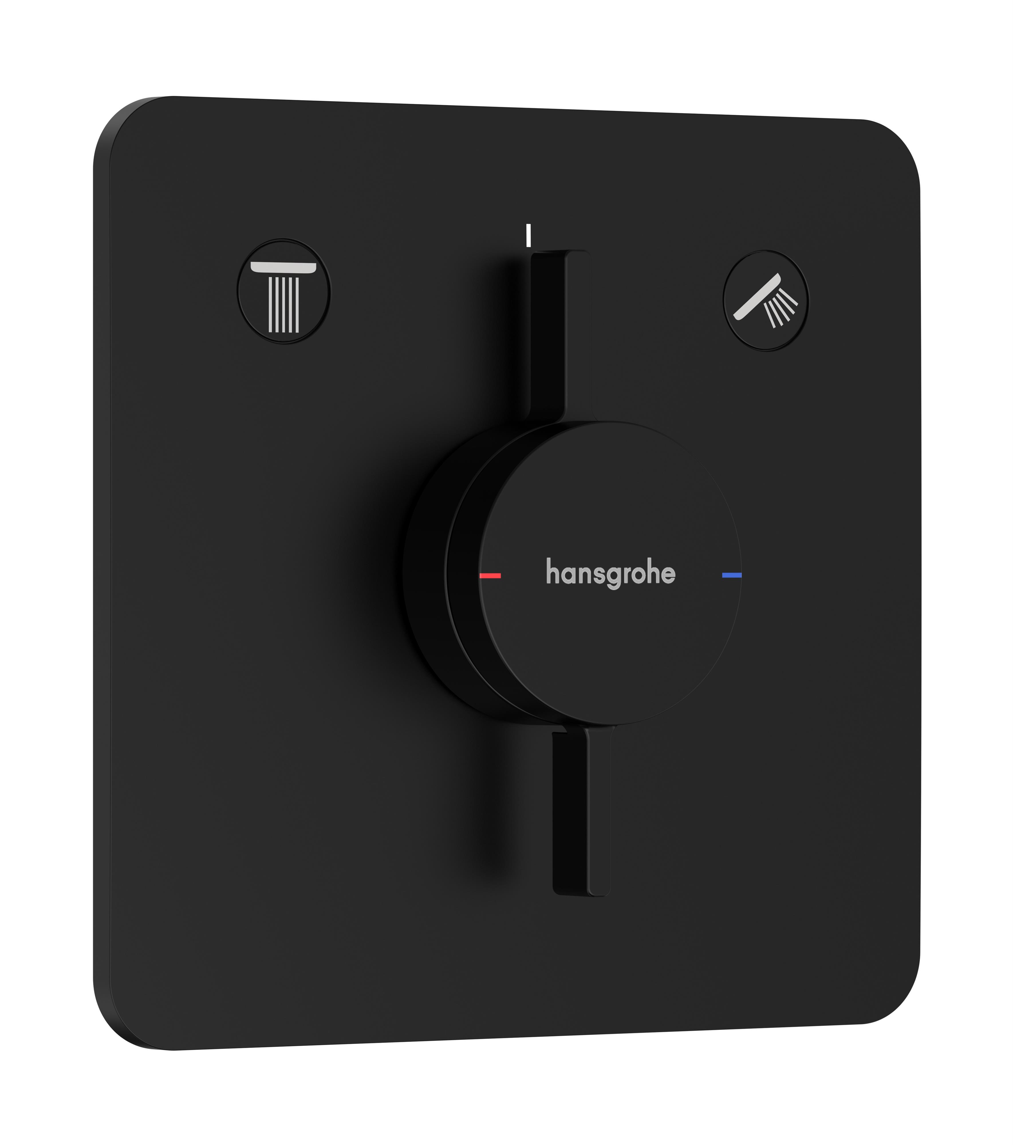 Darmowa Dostawa - Bateria wannowo-prysznicowa podtynkowa czarny Hansgrohe DuoTurn 75414670