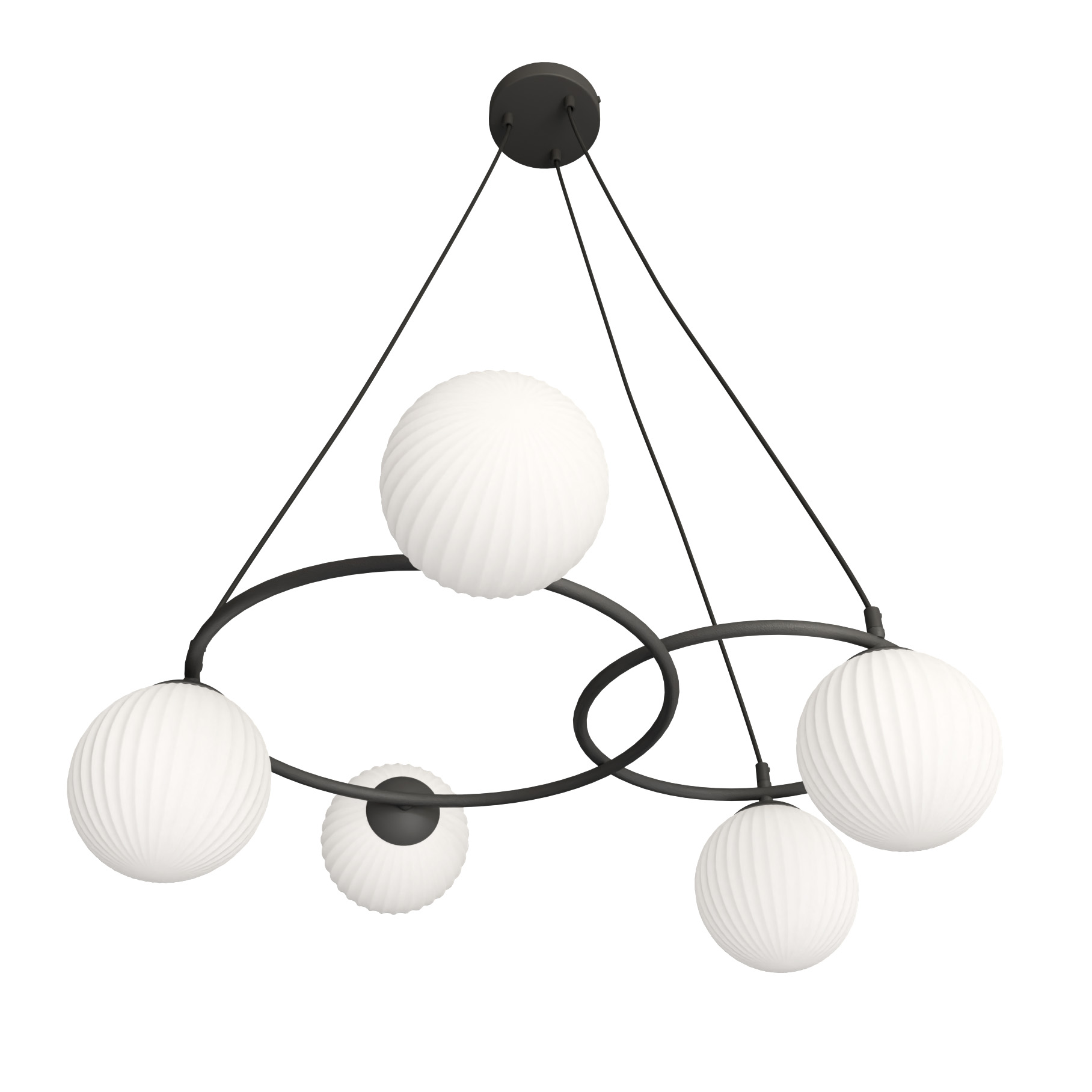 Darmowa Dostawa - Lampa wisząca 5x10 W biała-czarna Emibig Libra 13795