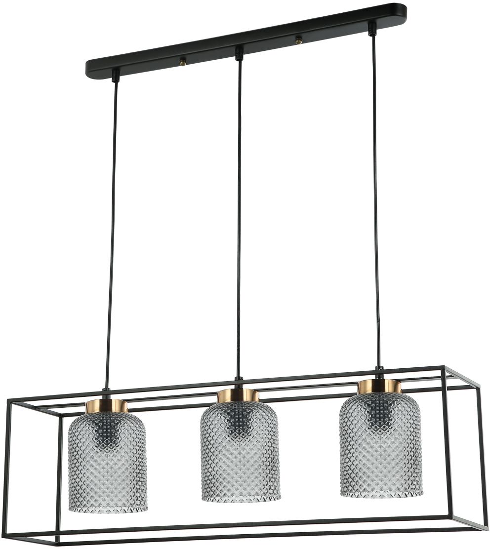 Darmowa Dostawa - Lampa wisząca 3x40 W czarna-szary/popielaty Italux Sinella PND232313BKSG