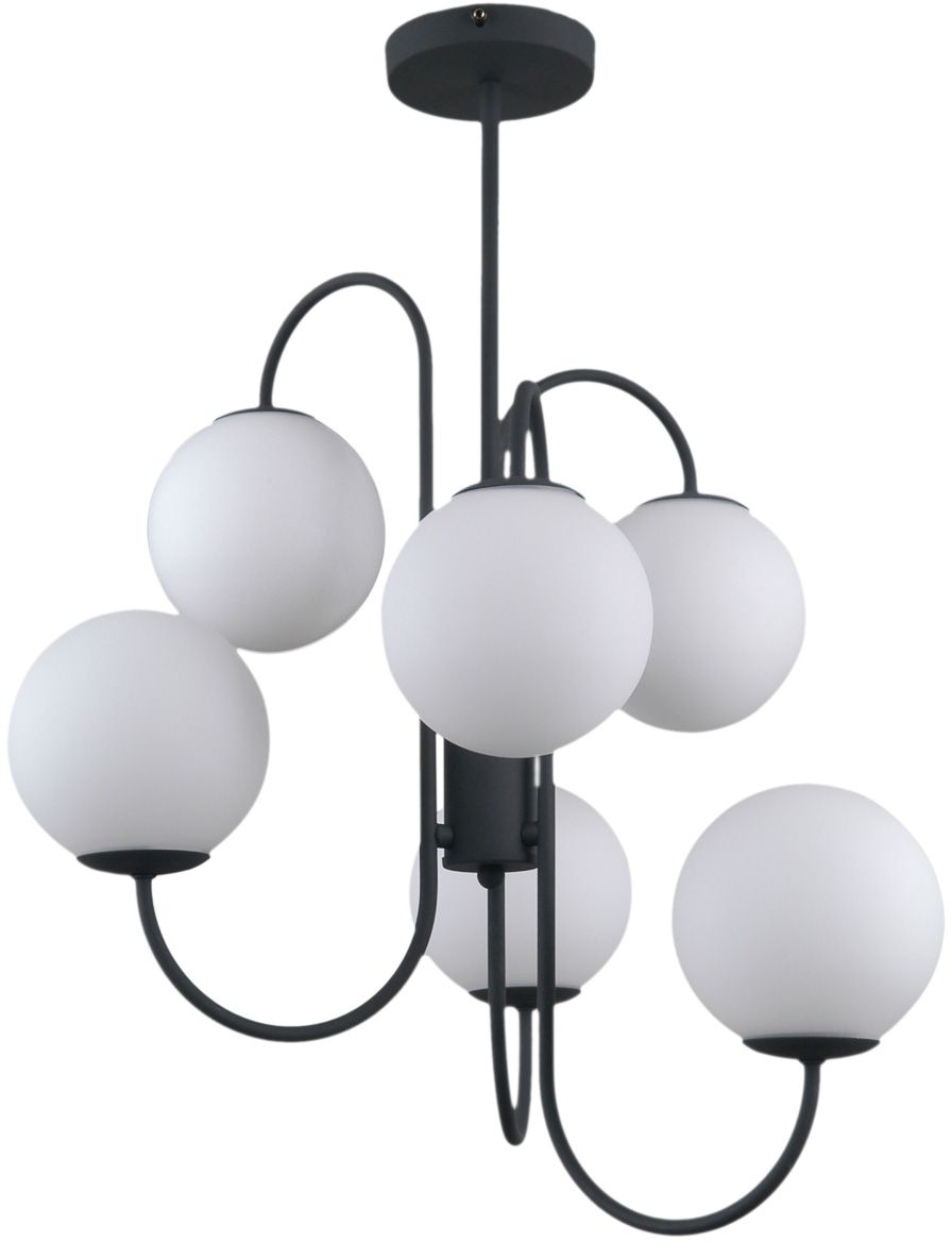 Darmowa Dostawa - Lampa wisząca 6x5 W biała-czarna Italux Gela PND55006BK