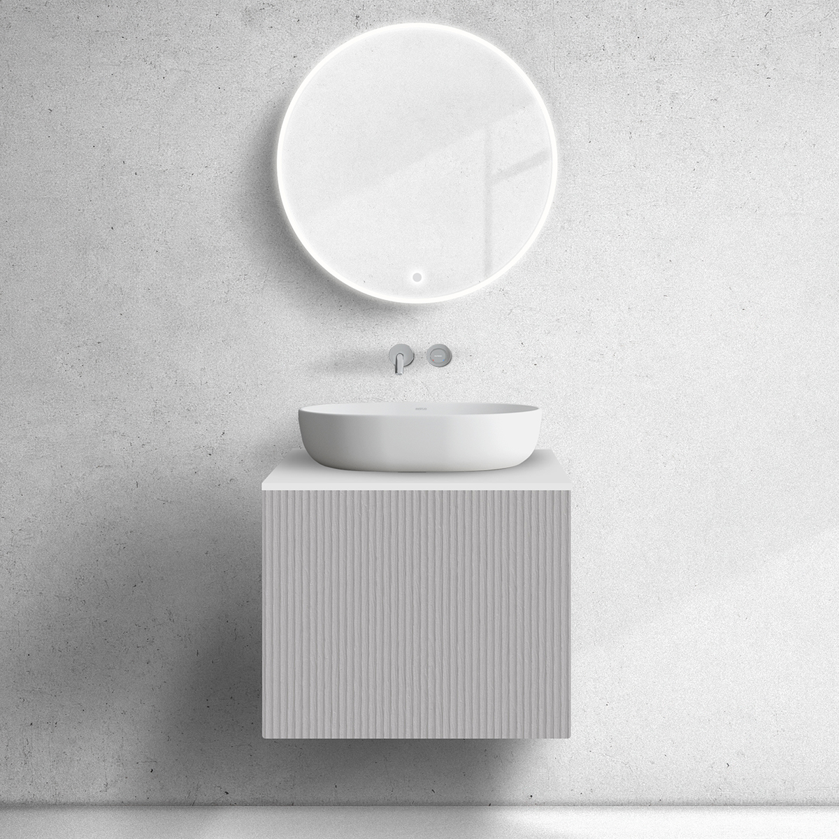 Darmowa Dostawa - Szafka z blatem 60x45x53.6 cm podumywalkowa wisząca biała Oltens Lun 68738900