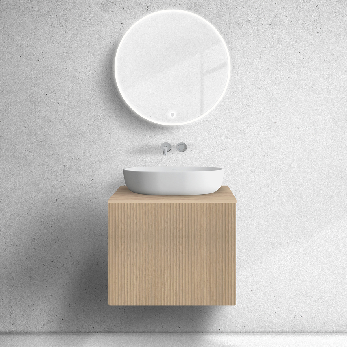 Darmowa Dostawa - Szafka z blatem 60x45x53.6 cm podumywalkowa wisząca dąb Oltens Lun 68730060