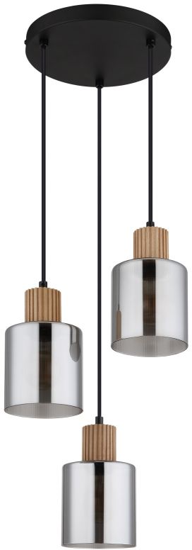 Darmowa Dostawa - Lampa wisząca 3x25 W czarna-przydymiona Globo Lighting Aleidis 157683H