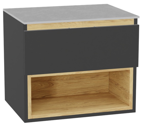 Darmowa Dostawa - Szafka z blatem 60x46.5x51.2 cm podumywalkowa wisząca szara-dąb Excellent Tuto 2.0 MLEX2171K6001SJGRGR