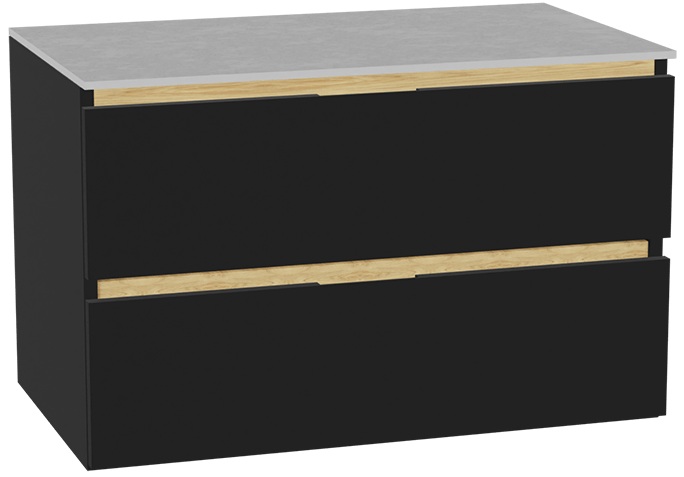 Darmowa Dostawa - Szafka z blatem 80x46.5x51.2 cm podumywalkowa wisząca czarna-szara-dąb Excellent Tuto 2.0 MLEX2172K8001SJBKBK