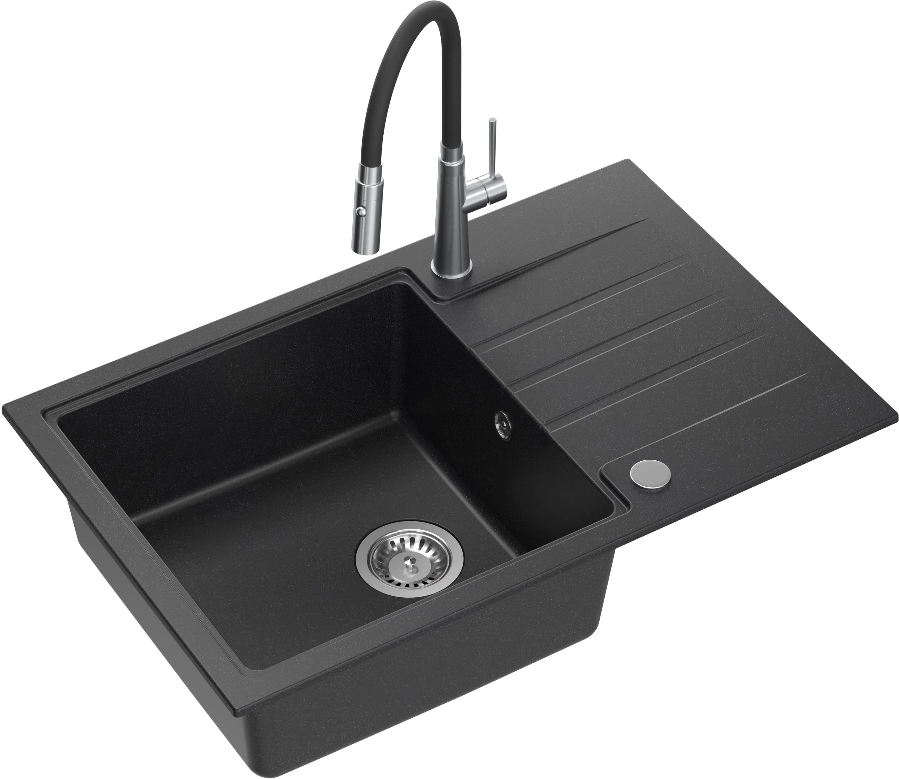 Darmowa Dostawa - Zlewozmywak z baterią czarny/stal Quadron Peter HCQP7850CZK3922505BSBL