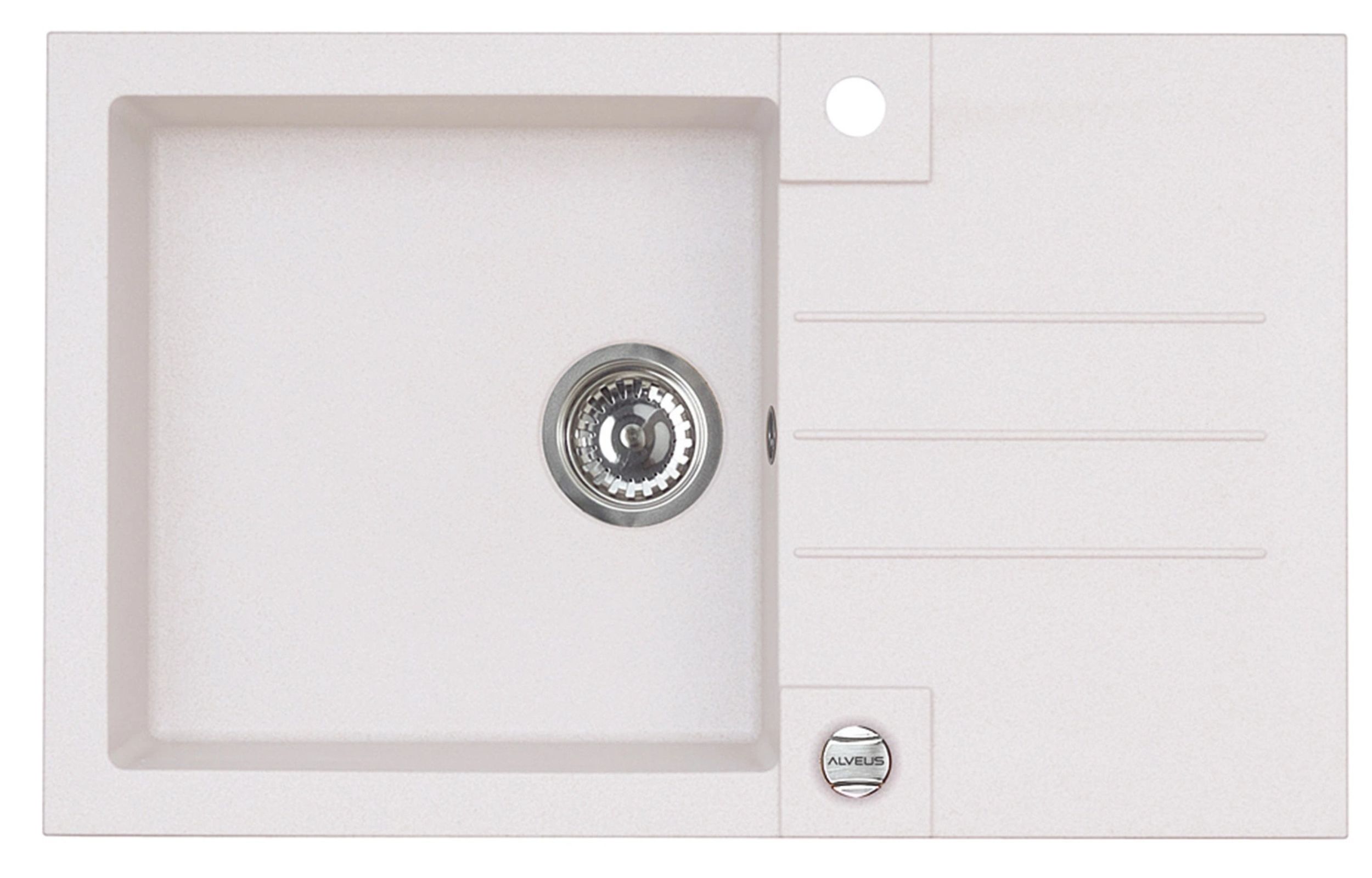 Darmowa Dostawa - Zlewozmywak granitowy 78x48 cm biały Alveus Rock 1203011