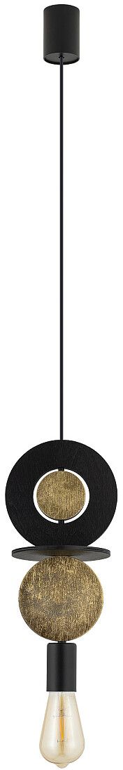 Darmowa Dostawa - Lampa wisząca 1x25 W czarna-złota Nowodvorski Lighting Drops Wood 11177