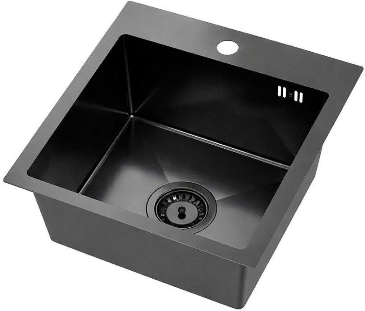 Darmowa Dostawa - Zlewozmywak stalowy 50x45 cm czarny Ruvetti Look 5003LPVDBL50W