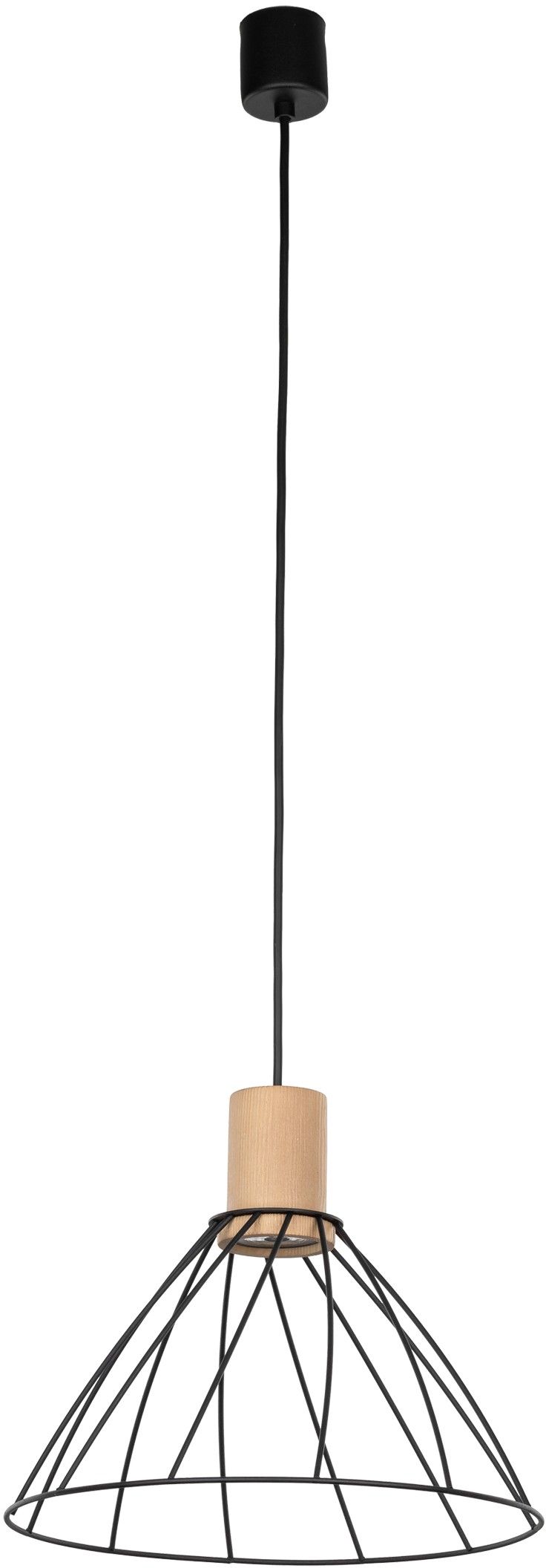 Darmowa Dostawa - Lampa wisząca 1x10 W czarna-drewno TK Lighting Modesto 10156