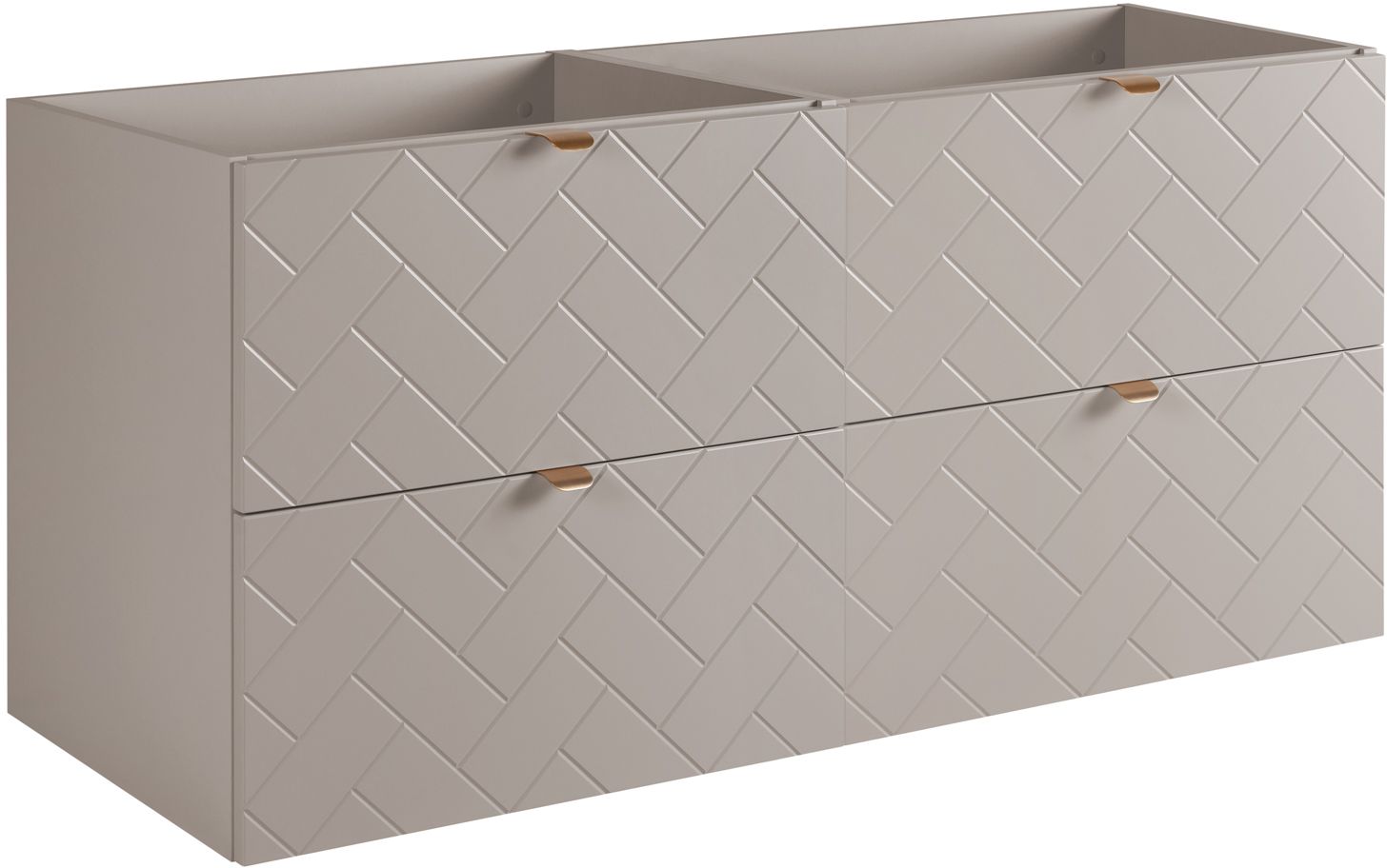 Darmowa Dostawa - Zestaw 2 szafek łazienkowych 120x46x60.7 cm podumywalkowa wisząca beżowa Rodan Trend abset10871