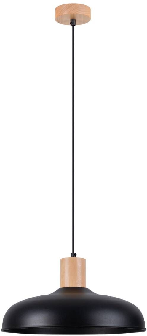 Darmowa Dostawa - Lampa wisząca 1x15 W czarna-drewno Sollux Lighting Indy SL1324