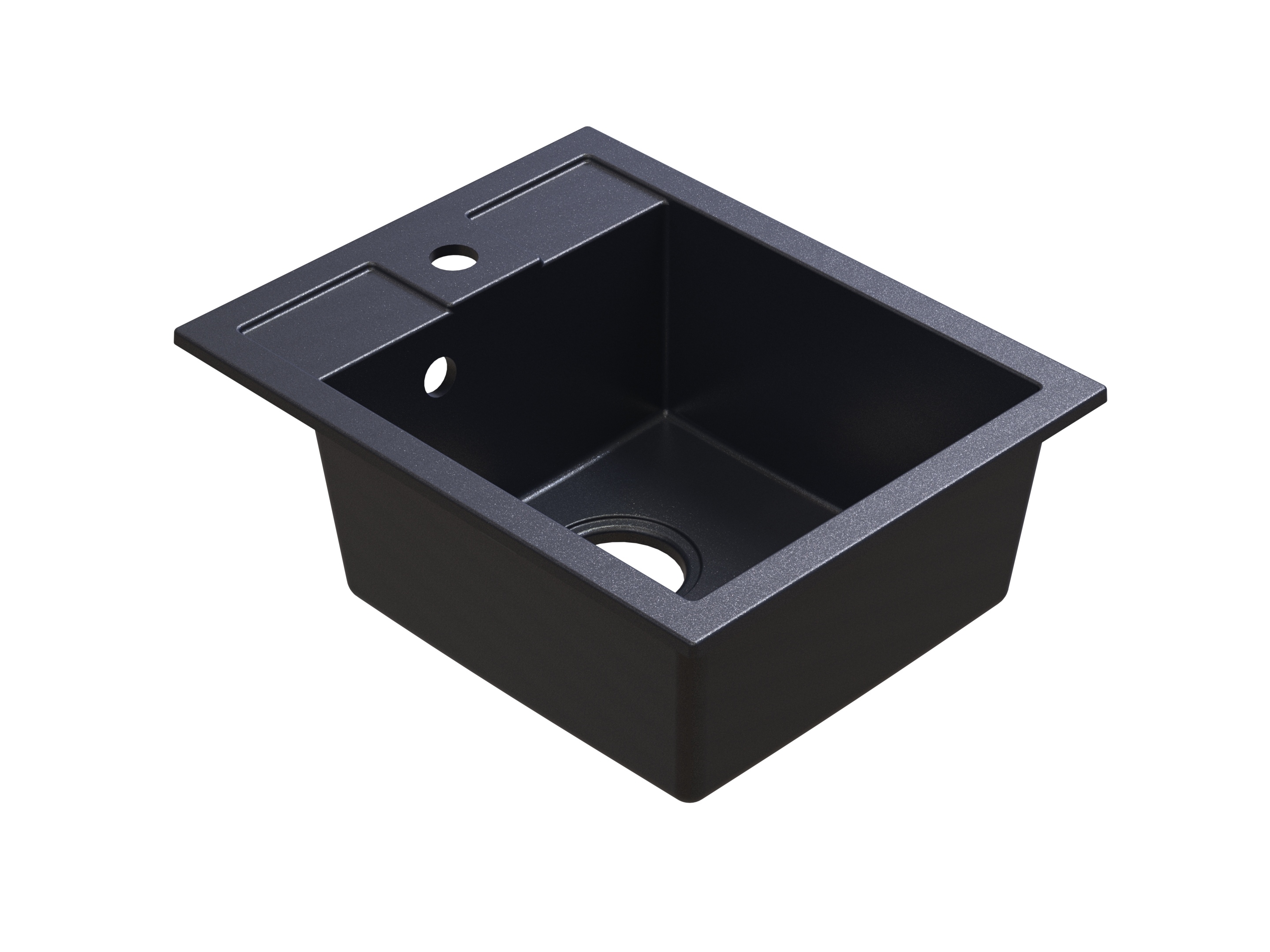 Darmowa Dostawa - Zlewozmywak granitowy 50x40 cm czarny-szary/grafitowy/onyx Berg Solo ZHB14103