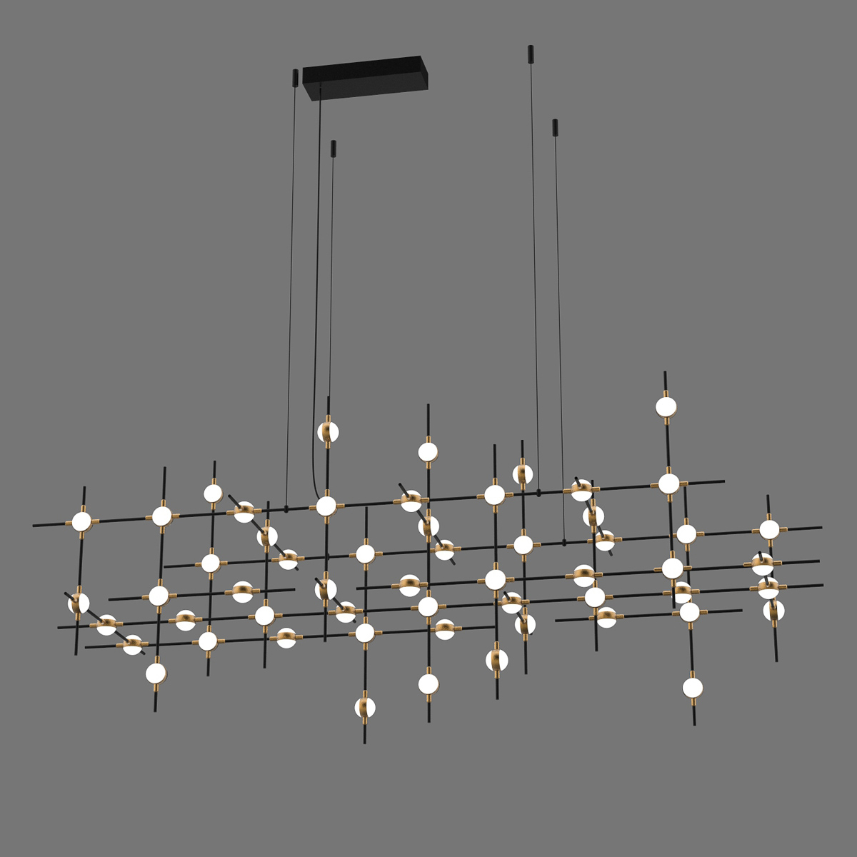 Darmowa Dostawa - Lampa wisząca x132 W czarna-złota Italux Provenza MD1800106755ABG