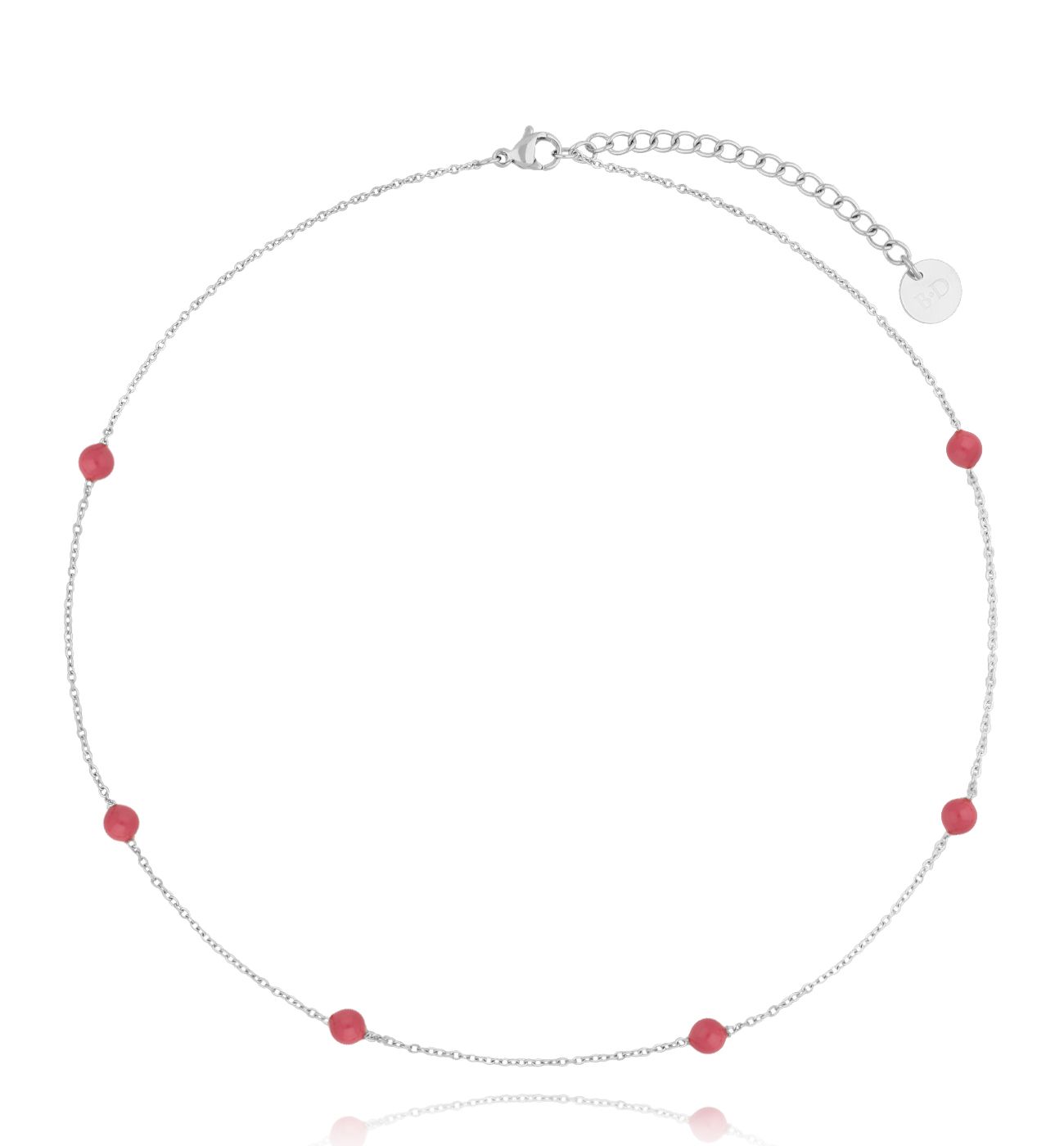 Naszyjnik z kuleczkami z różową emalią Chillin NSA1134