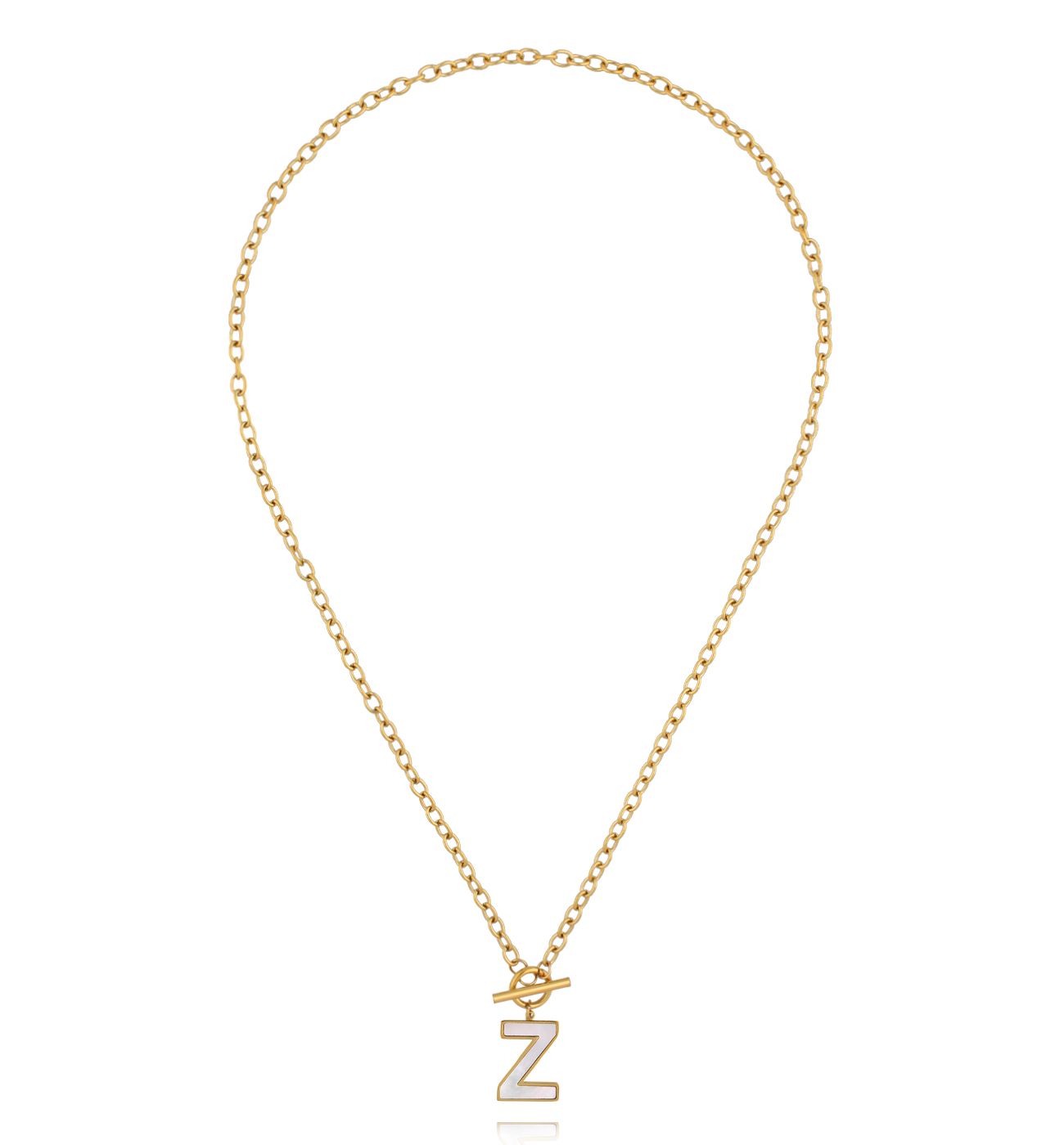 Naszyjnik z literą Z i zapięciem toggle NSY0870