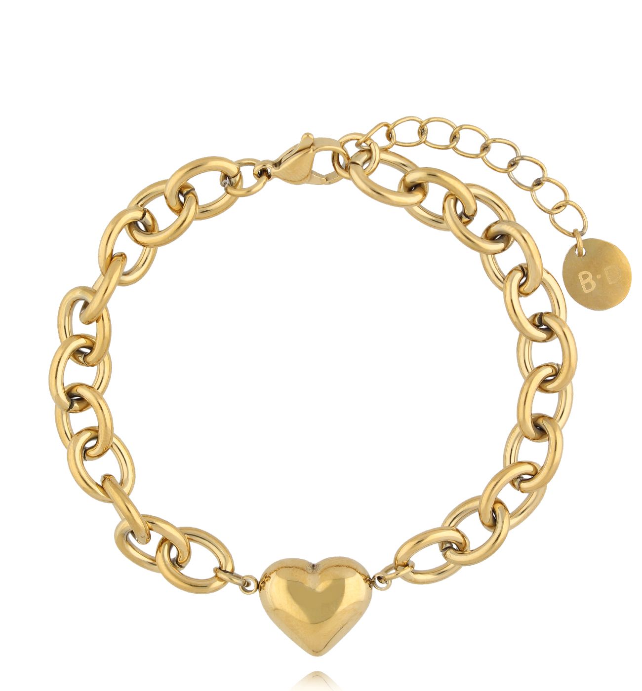 Bransoletka z sercem i łańcuchem złota BSY0217