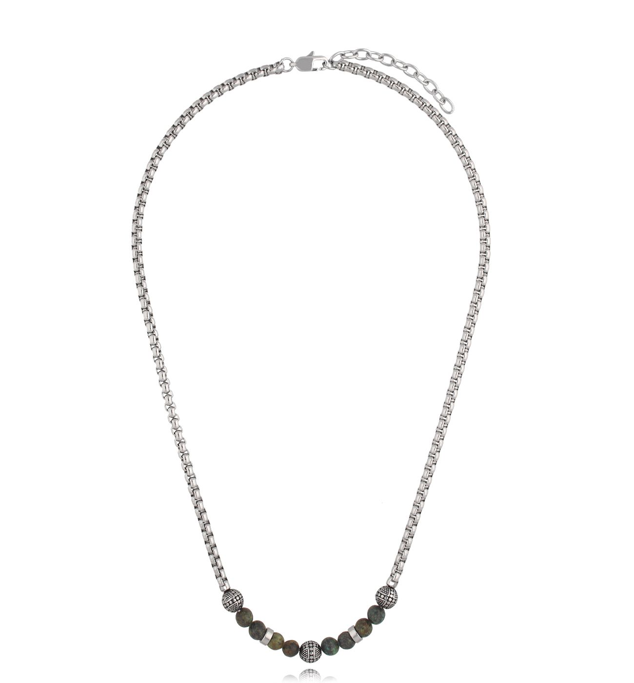 Naszyjnik z turkusami i łańcuchem Karsi NMITC0130