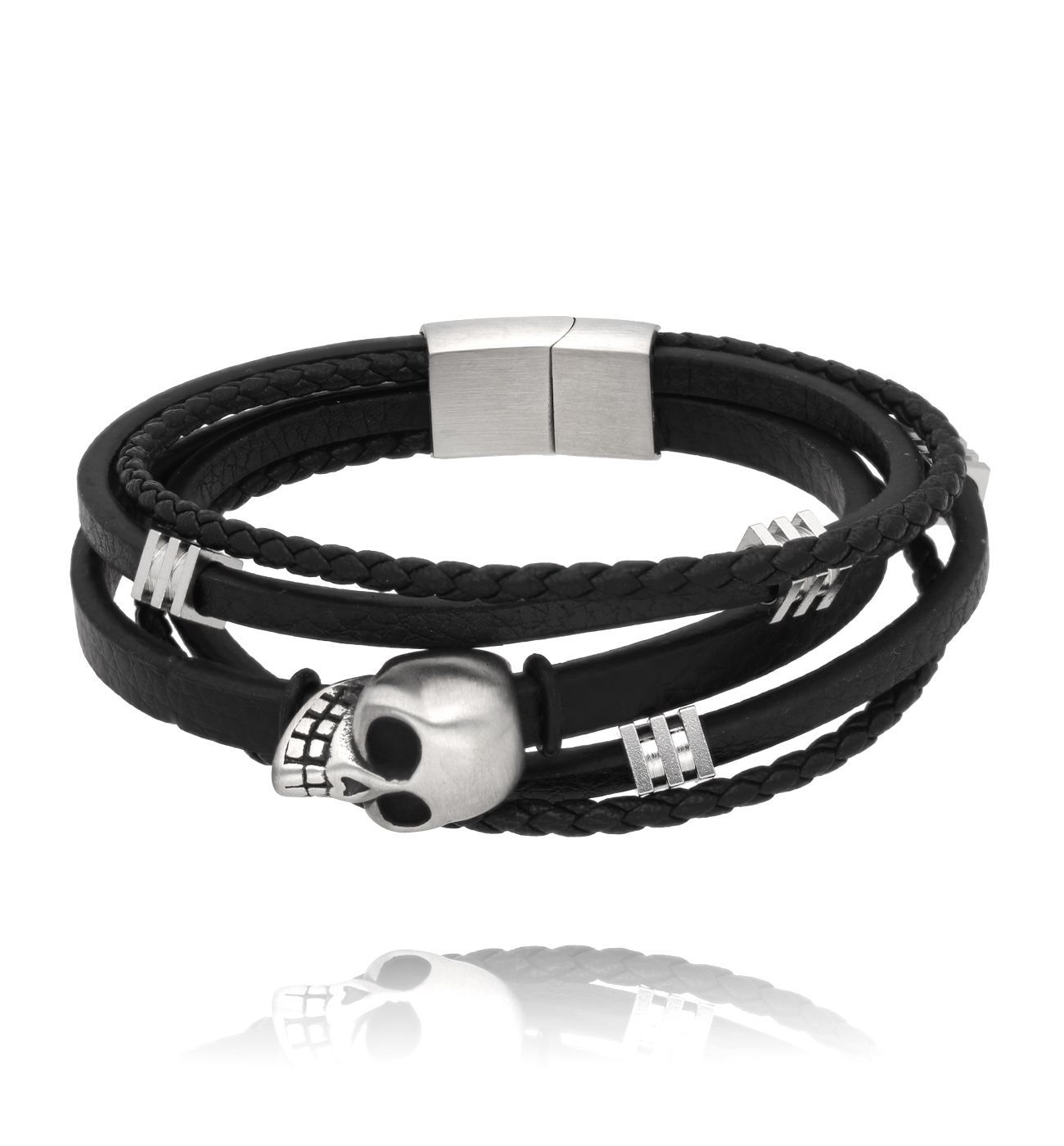 Bransoletka męska z czaszką 60 - By Dziubeka