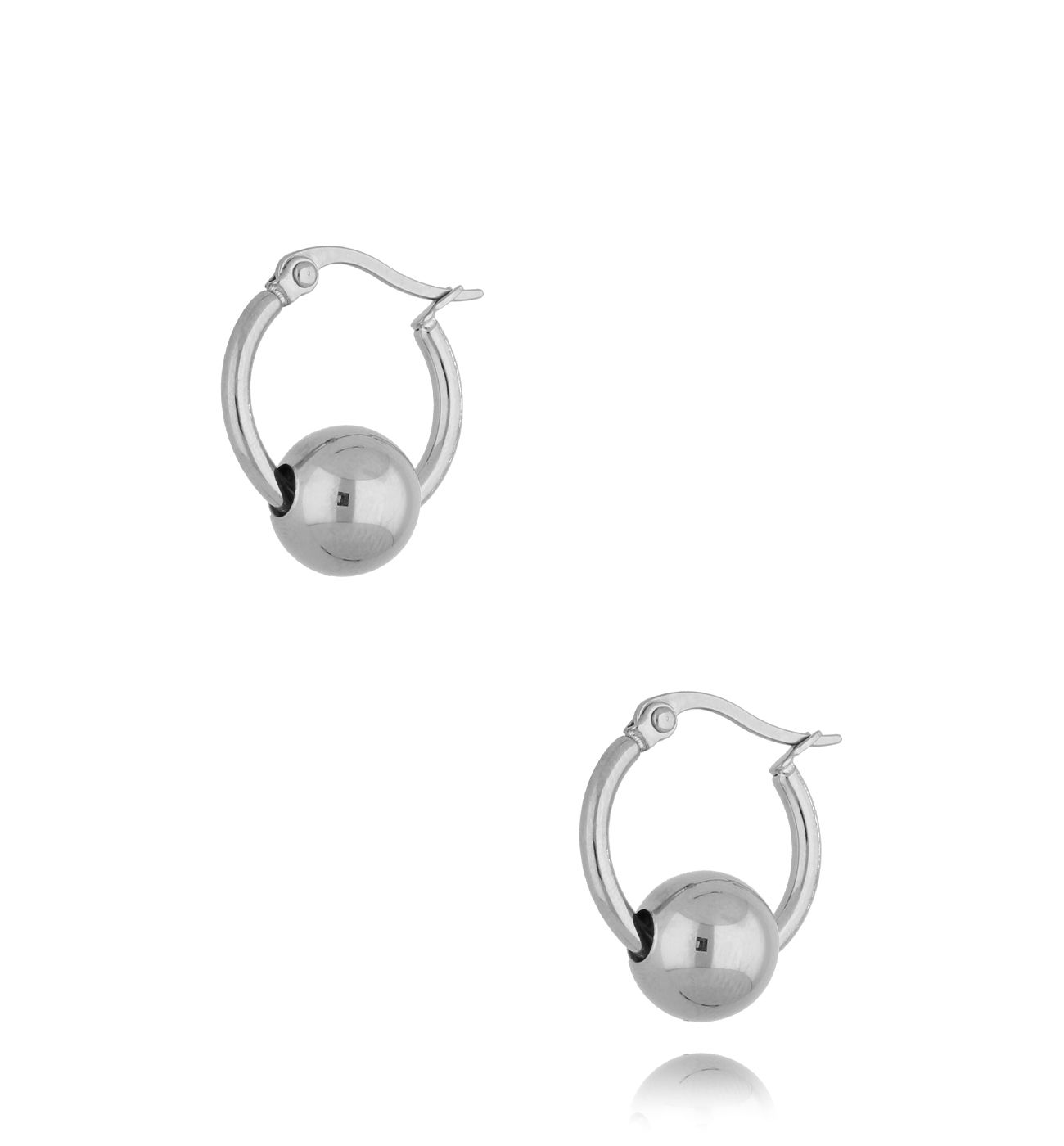 Kolczyki koła z kulką srebrne Aurelia KSA0475