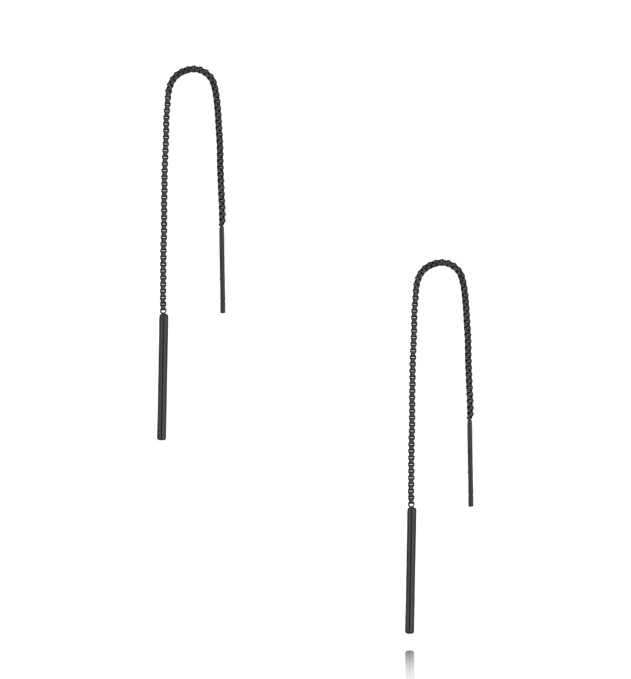 Kolczyki czarne patyczki przekładane Federiga - By Dziubeka
