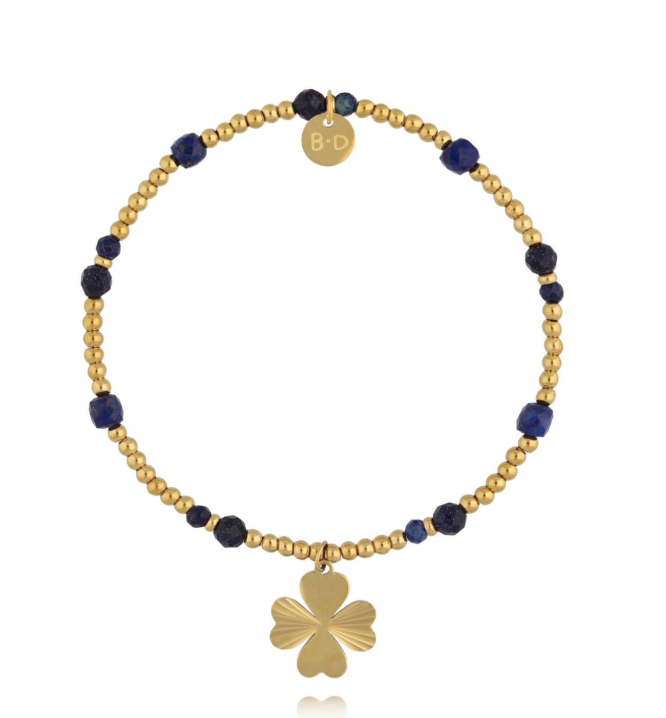 Bransoletka z lapisu lazuli z zawieszką koniczyny BTW3565