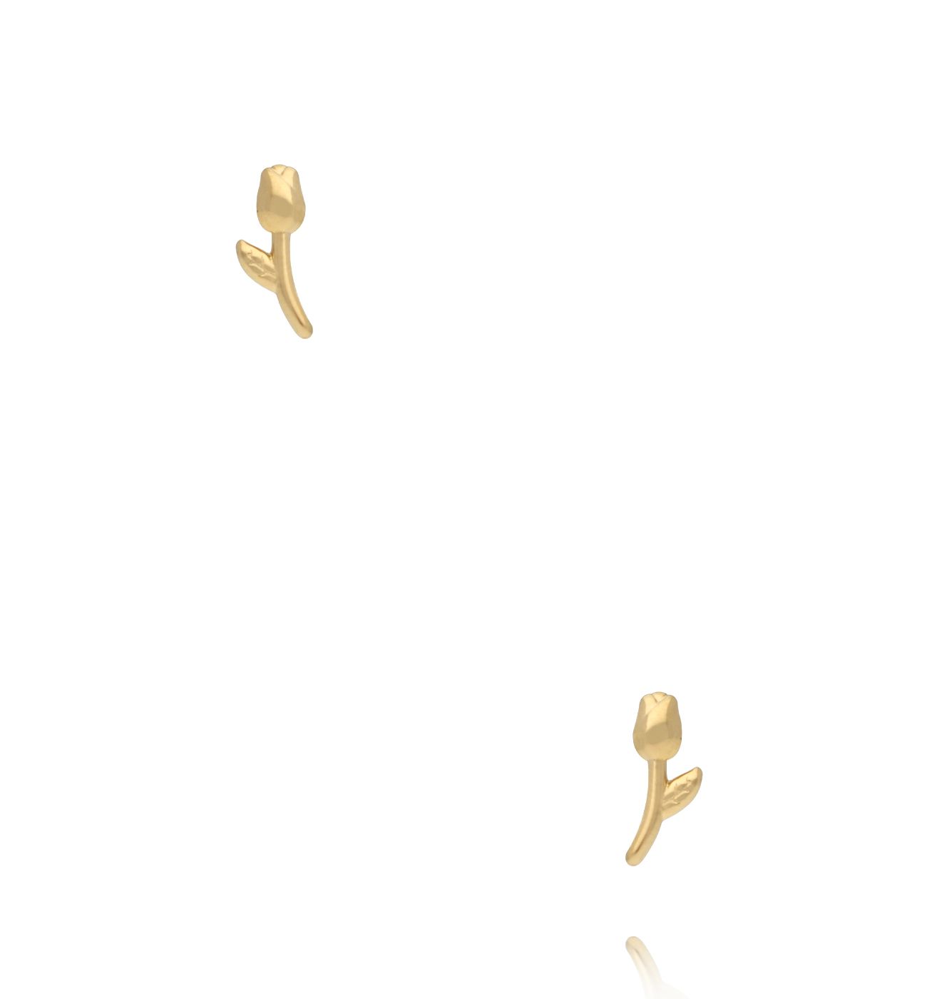 Kolczyki wkrętki w kształcie tulipana złote KSY0610 - By Dziubeka