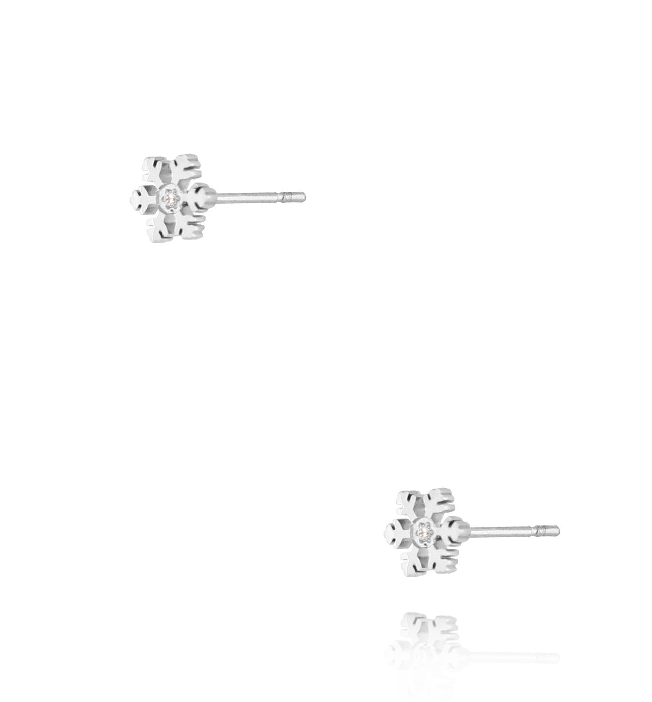Kolczyki srebrne śnieżynki White Winter - By Dziubeka
