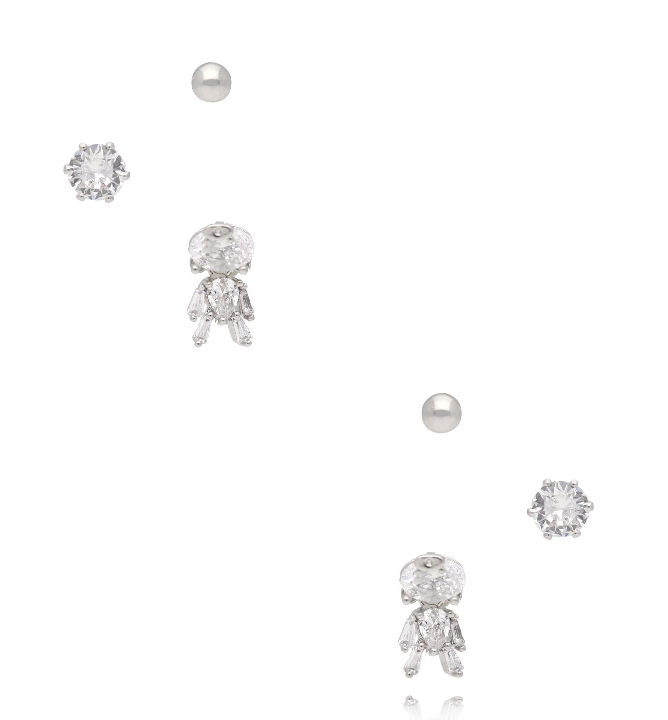 Zestaw kolczyków z cyrkoniami srebrny KLU0173