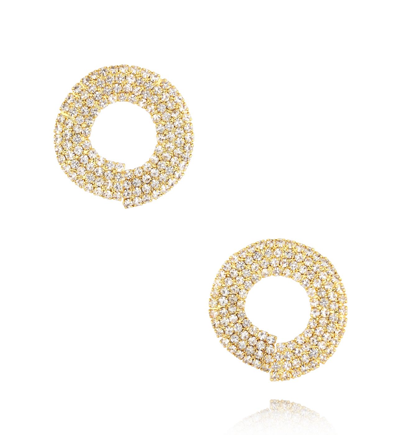 Kolczyki złote okrągłe Golden Reveries - By Dziubeka