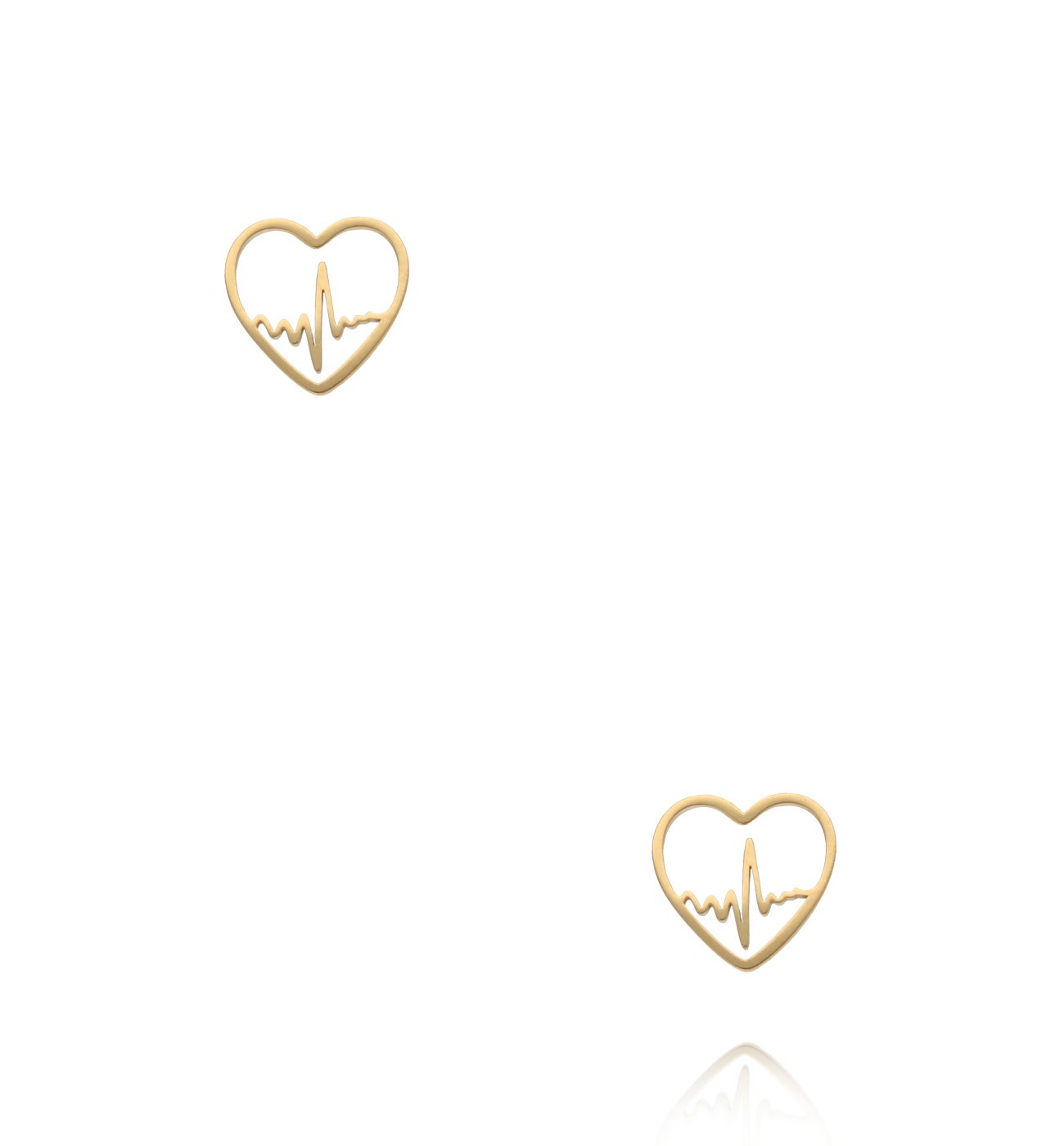 Kolczyki serca z linią życia KSY0626 - By Dziubeka