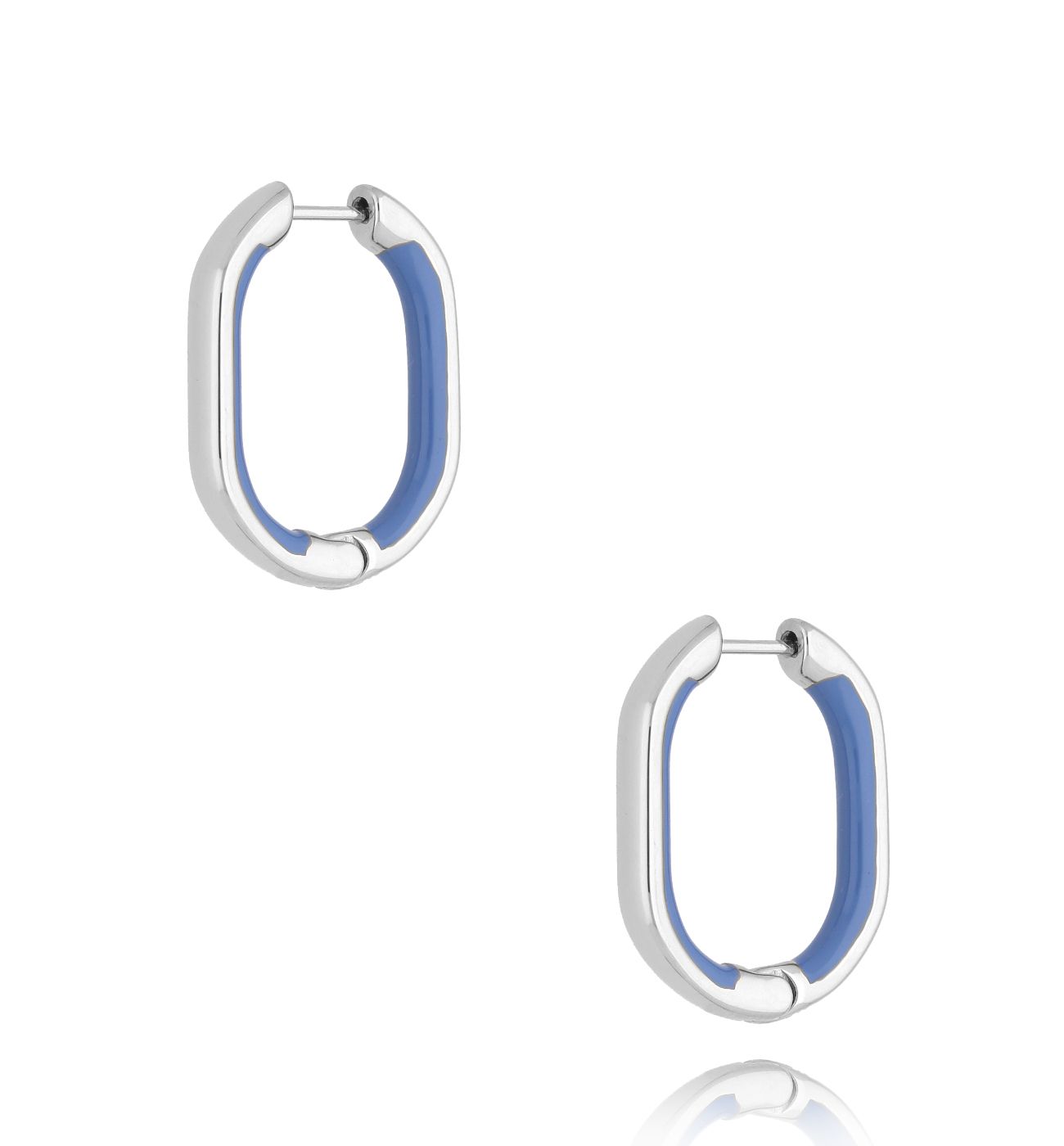 Kolczyki srebrne z niebieską emalią Tamala - By Dziubeka