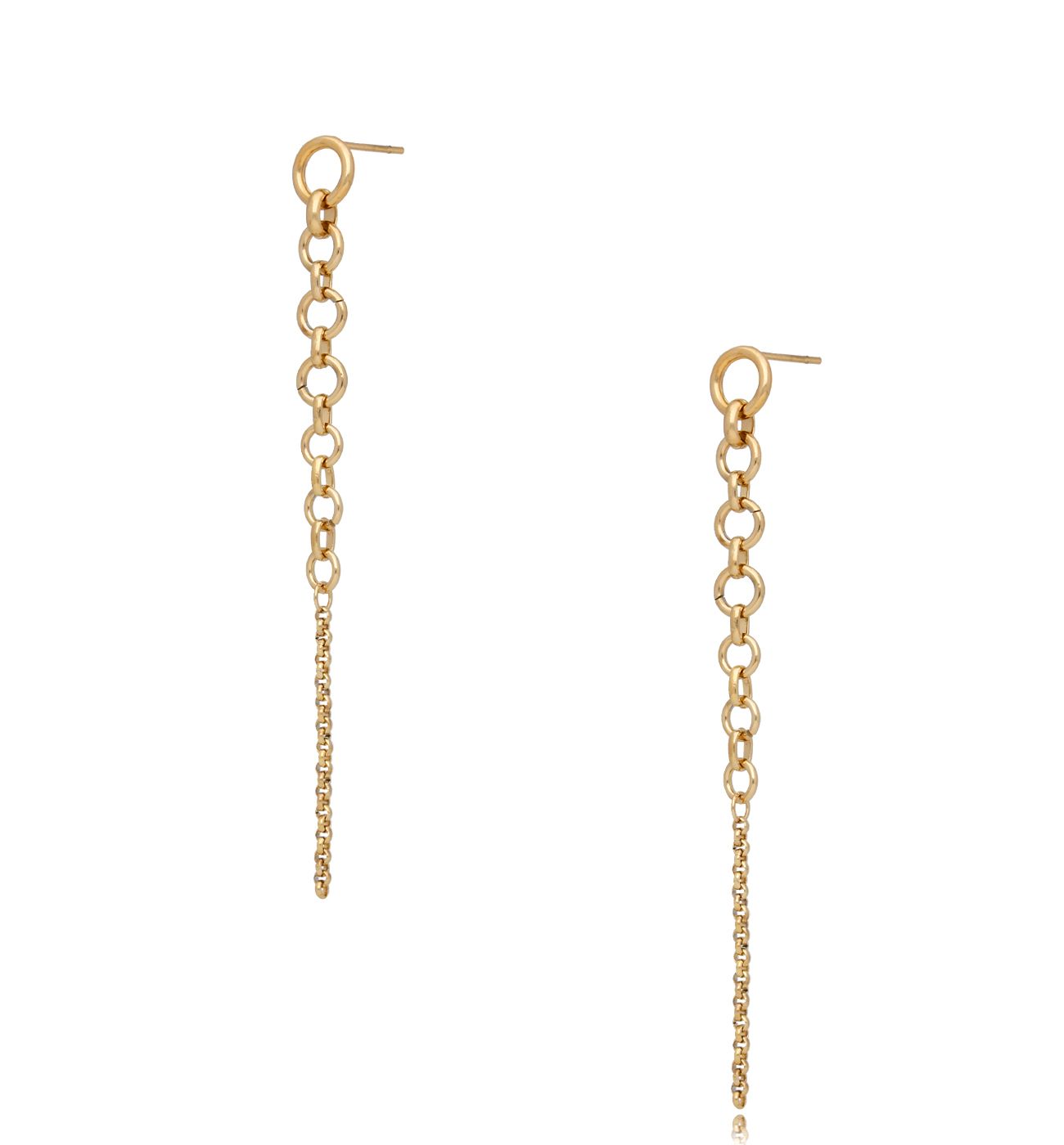Kolczyki złote wiszące łańcuszki ze stali szlachetnej KSA0264