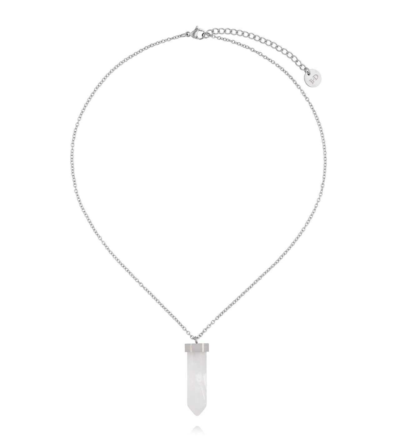 Naszyjnik z kwarcem na srebrnym łańcuszku NLB0371