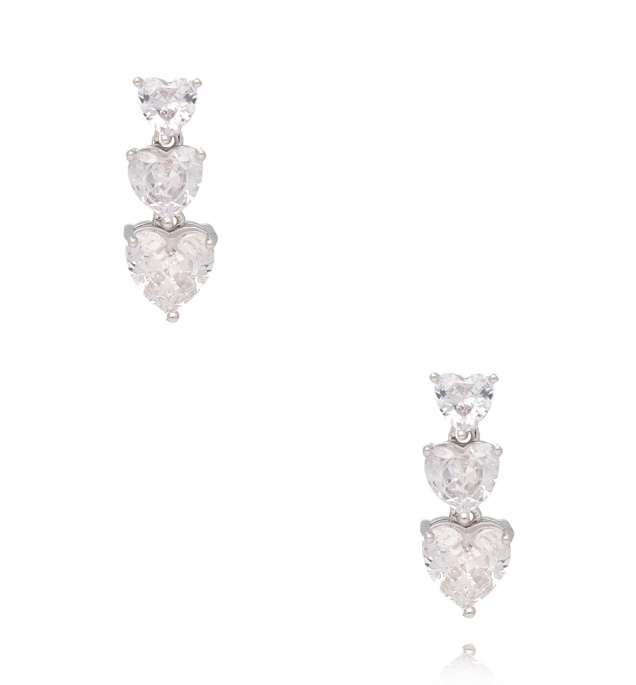 Koczyki z transparentnymi kryształkami srebrne KSS2014