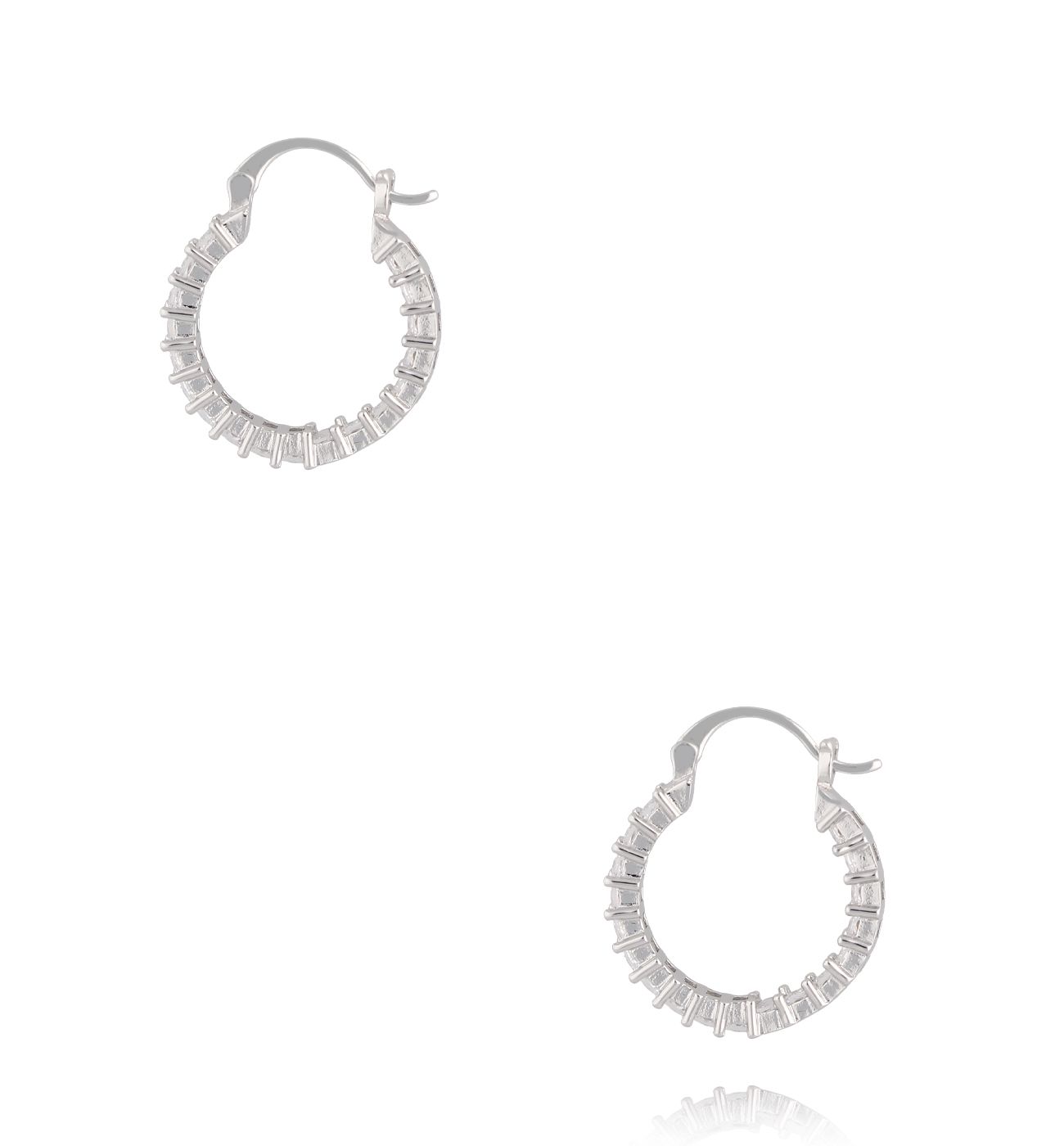 Kolczyki koła z kryształkami srebrne - By Dziubeka