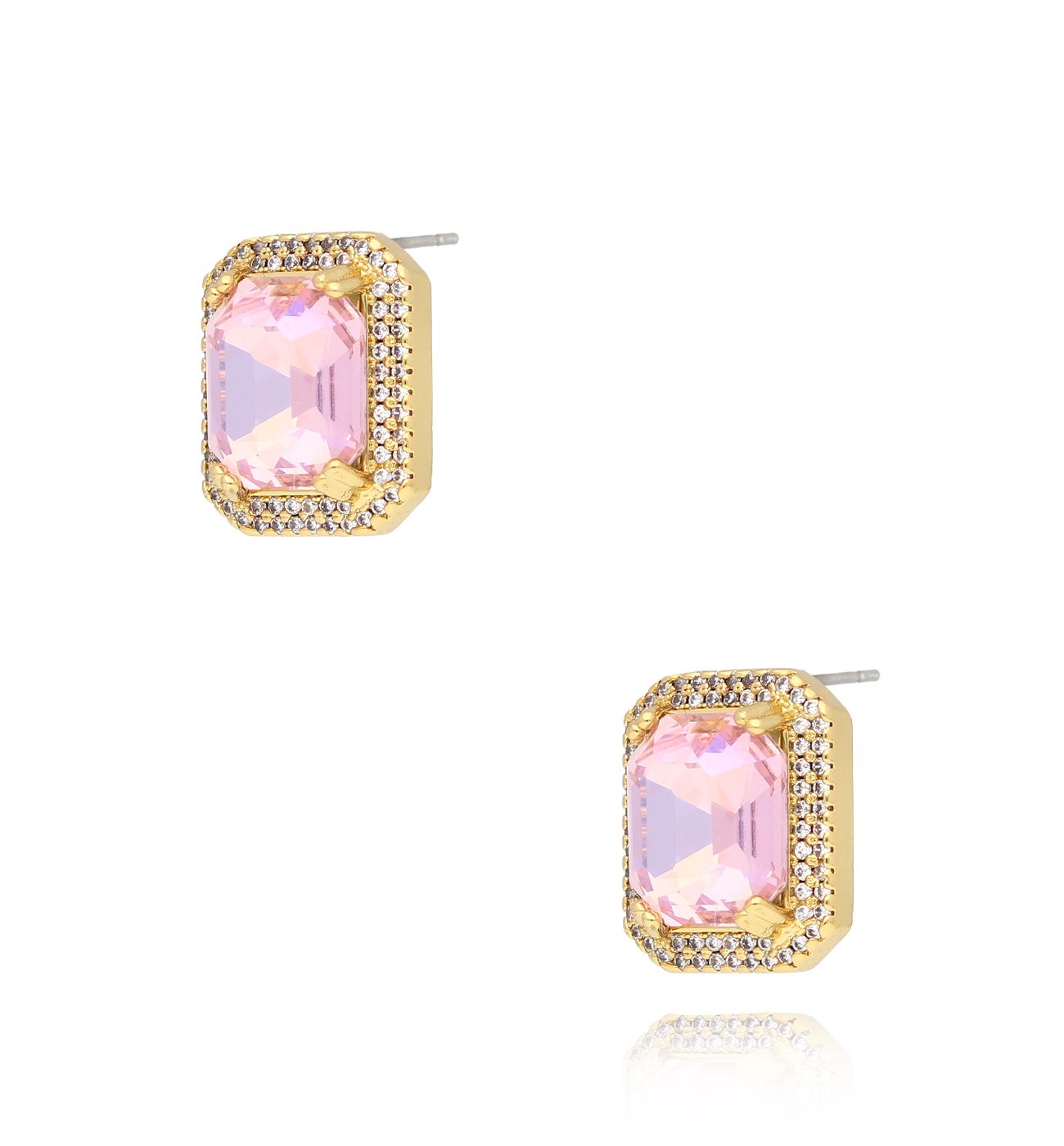 Kolczyki z różowymi kryształkami Majestic KSS1444