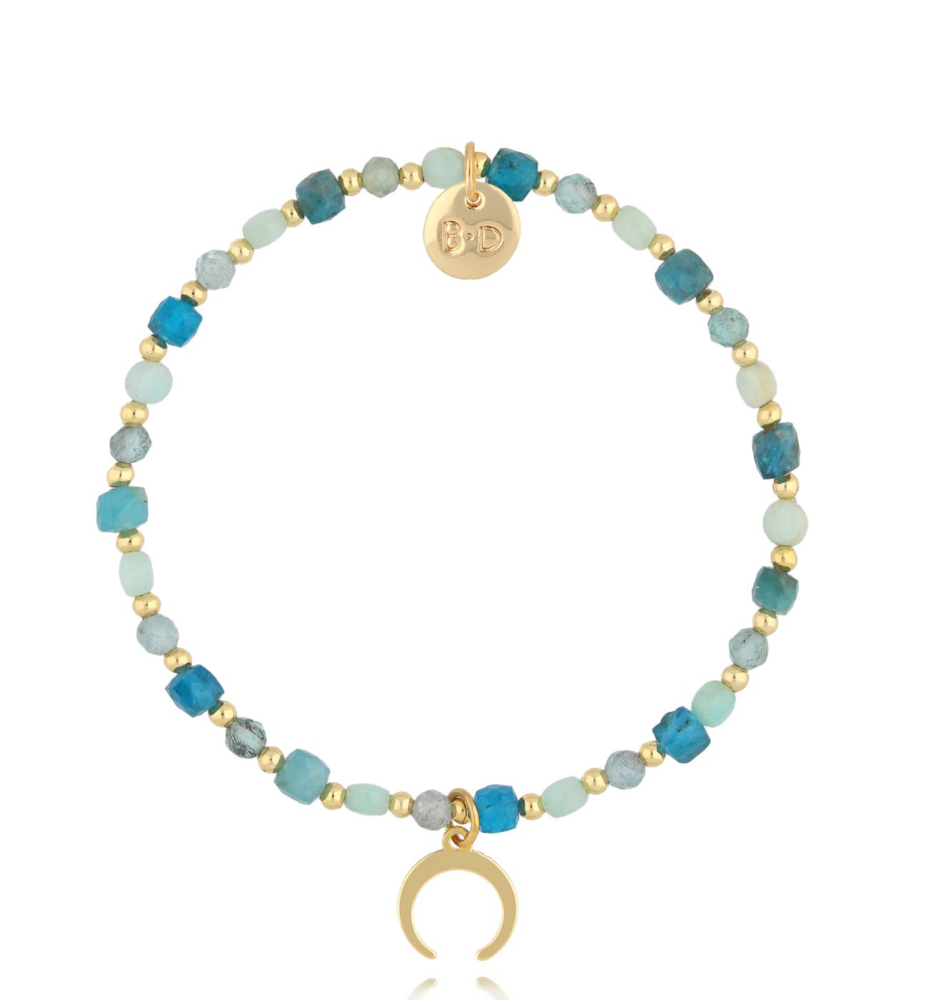 Bransoletka z amazonitami i księżycem Nador - By Dziubeka