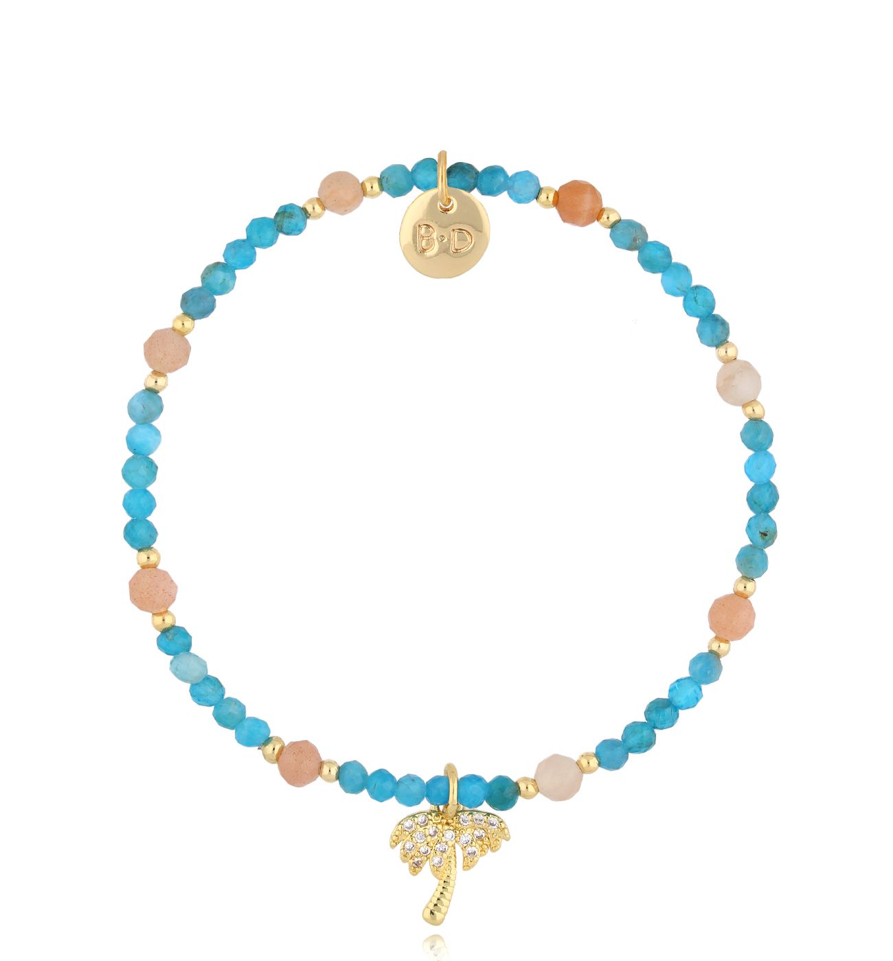 Bransoletka z apatytami i palmą Chameli - By Dziubeka