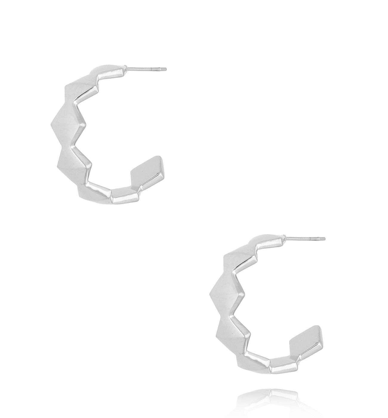 Kolczyki srebrne okrągłe z rombami Tessellis - By Dziubeka