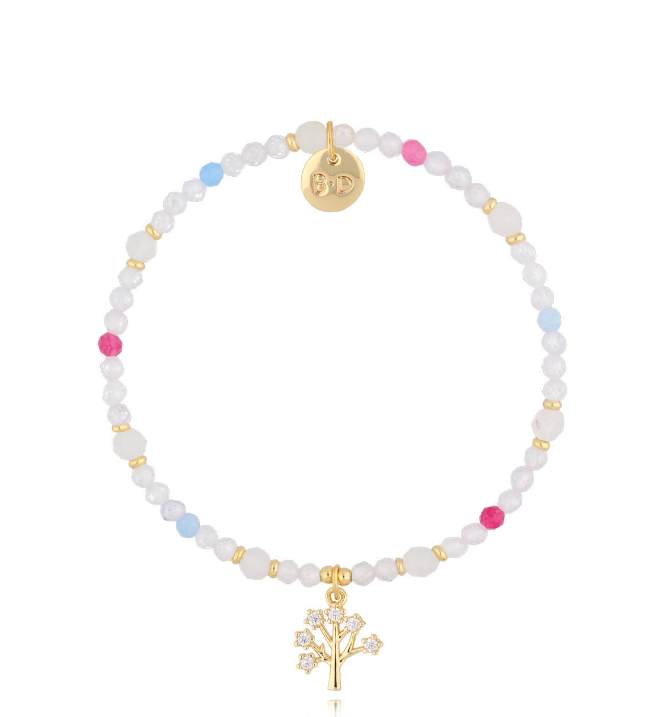 Bransoletka biała z drzewkiem Burnaby BTW1895