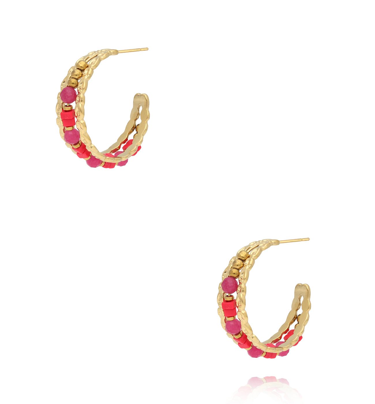 Kolczyki koła z jadeitem KEA0033 - By Dziubeka