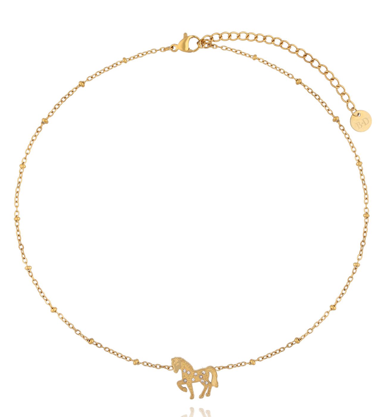 Naszyjnik z zawieszką konika i cyrkoniami NSY0812