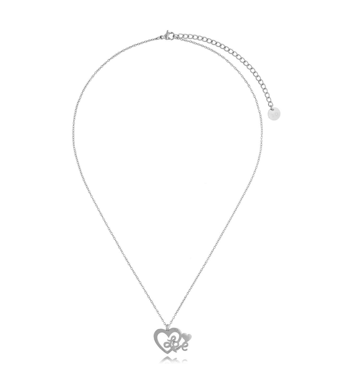 Naszyjnik srebrny z sercem LOVE ME II NSA0490