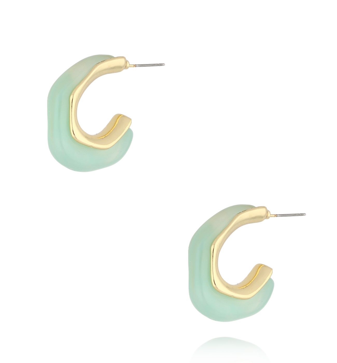 Kolczyki miętowe ze złotem KFF0372